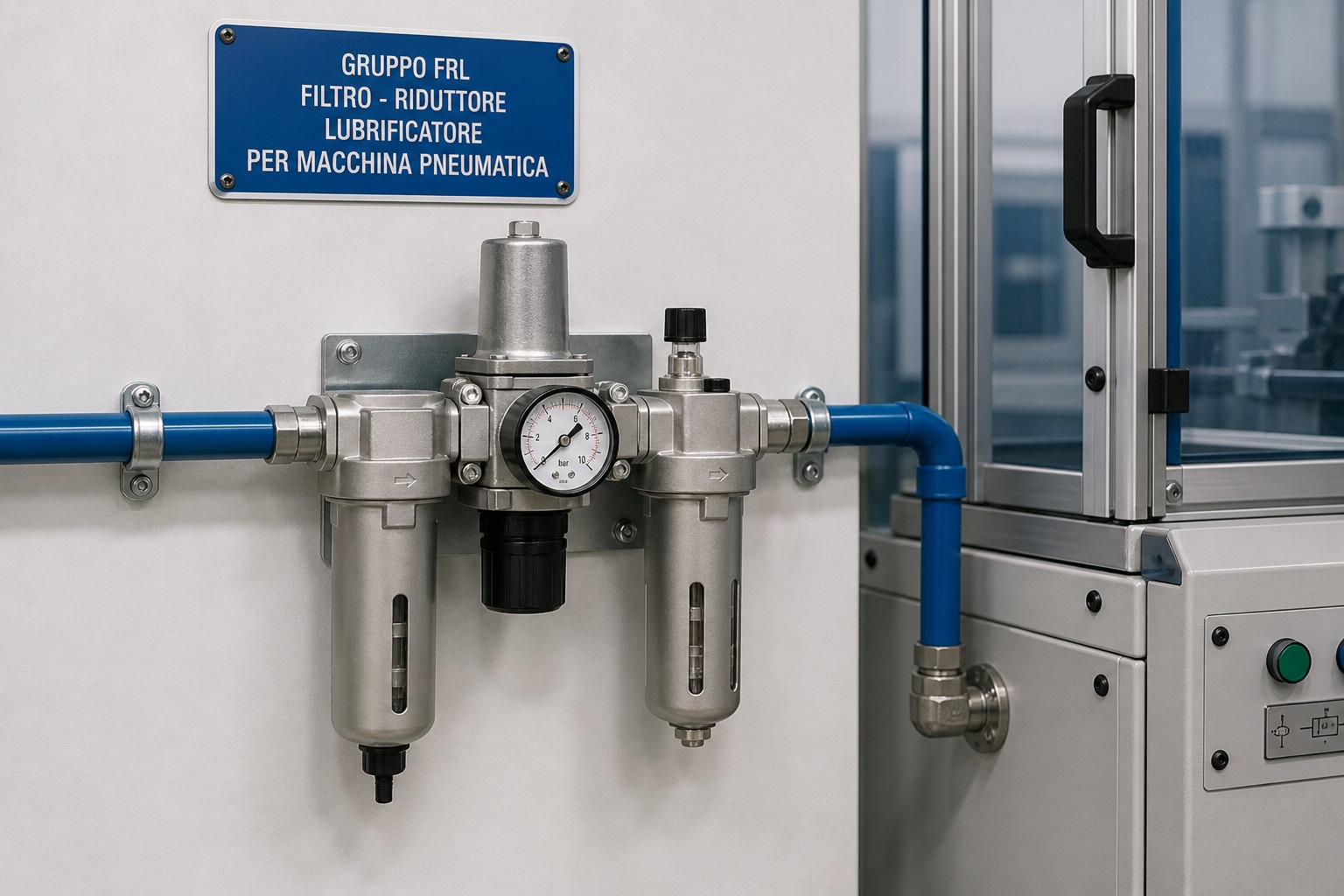 Gruppo FRL filtro riduttore lubrificatore per macchina pneumatica