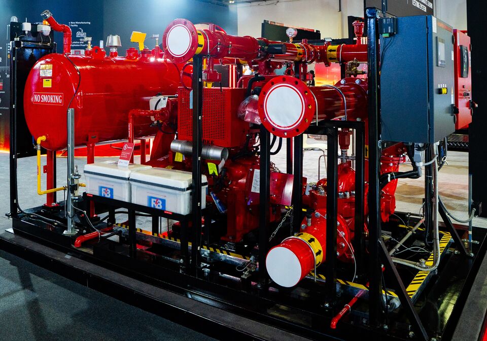 Sistema FACTS Mecon per il test ricircolo automatico della pompa antincendio in locale pompa di un data center