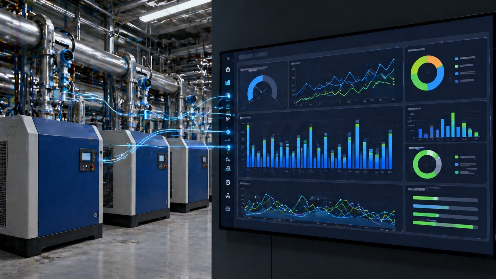 Gestione energia aria compressa ISO 50001 con misuratori FlowVision