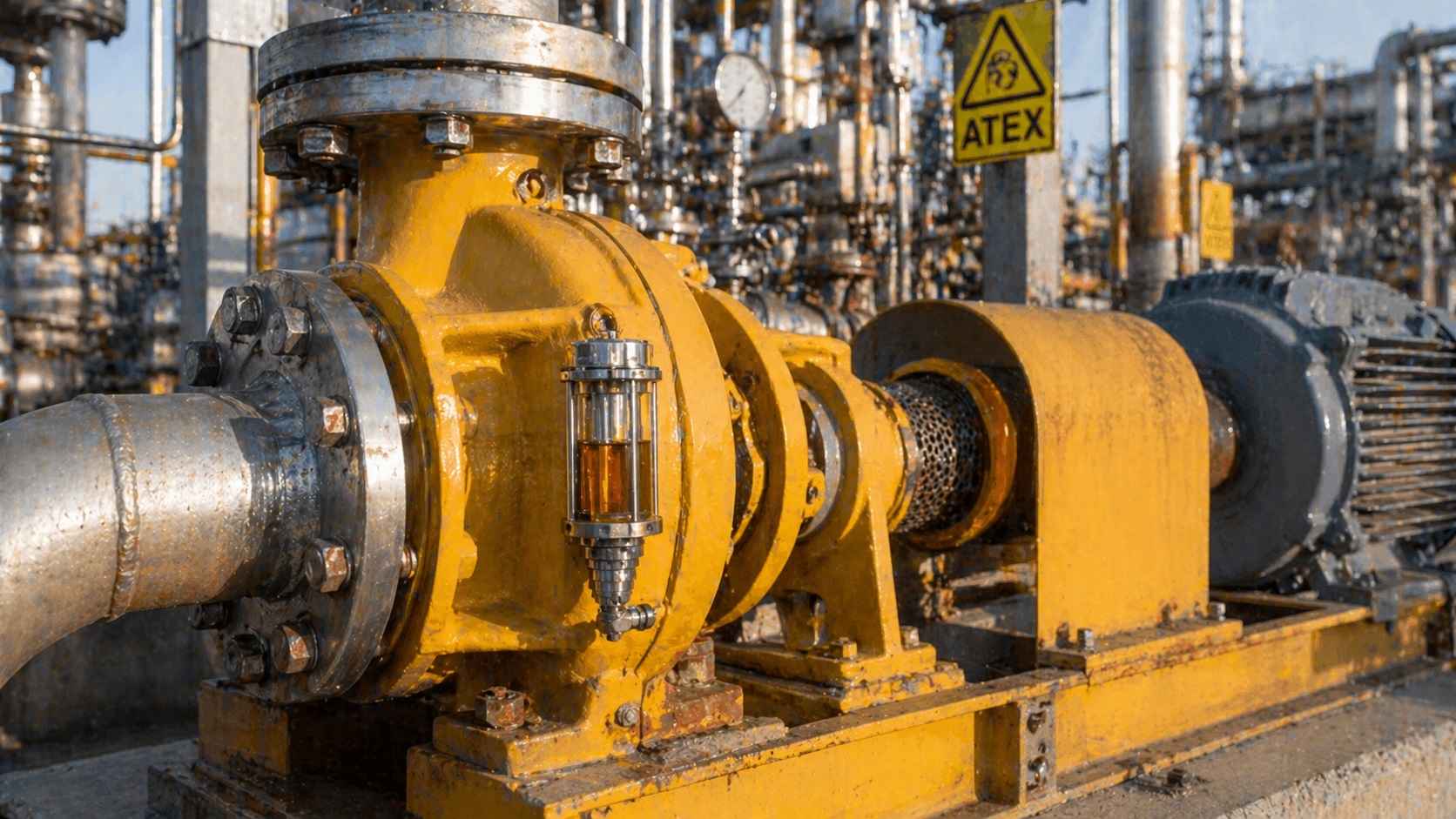 Impianto oil and gas con apparecchiature in zona classificata ATEX e componenti in inox 316L