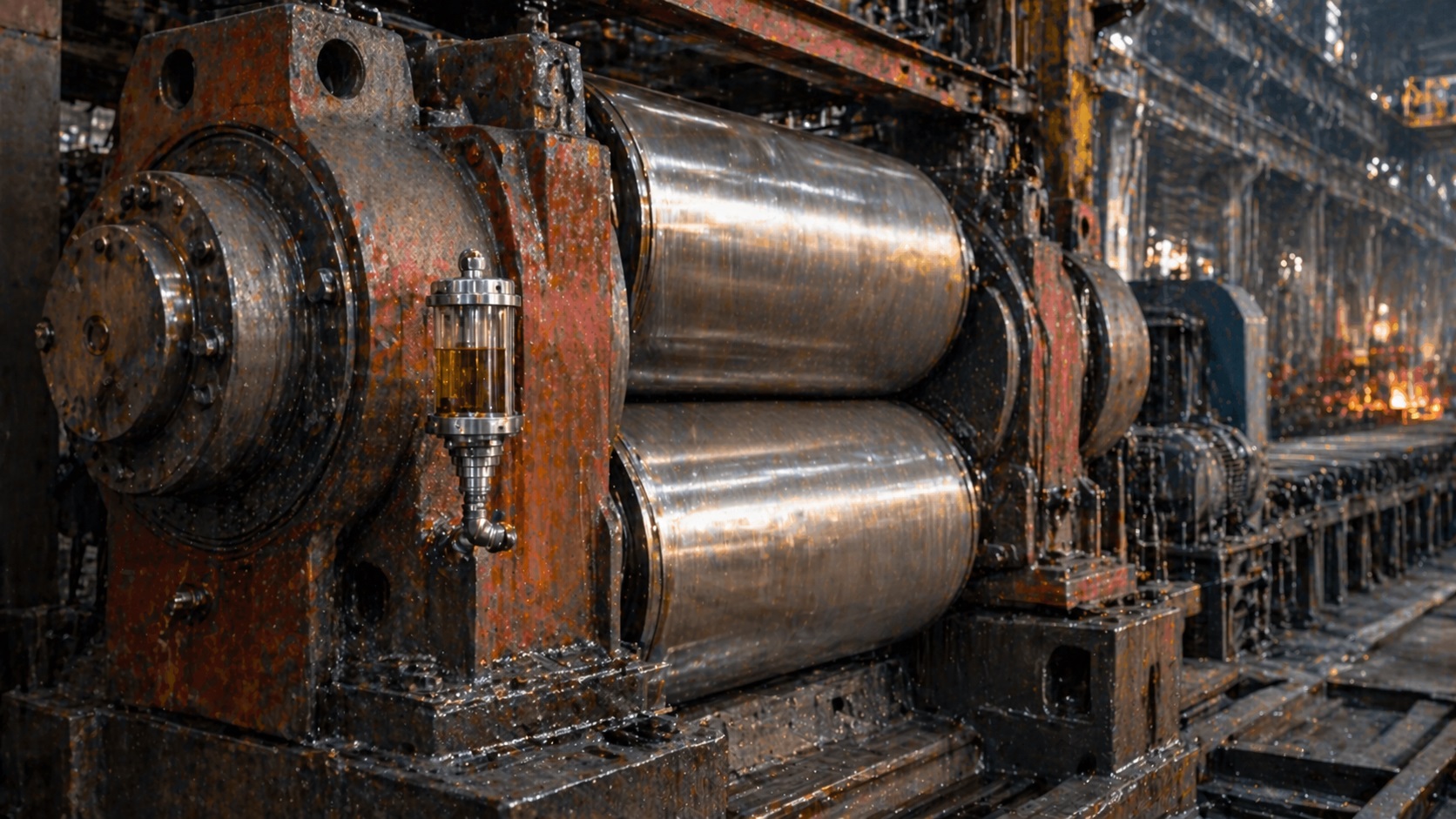 Impianto siderurgico con laminatoio caldo e sistema di lubrificazione centralizzata