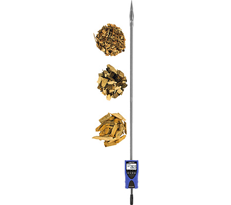 merlin EVO CHIPS igrometro a sonda infissione 1 metro acciaio inox per cippato in silos big bag cumuli