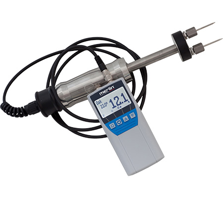 merlin MOISTEC BIO igrometro a martello per legna grezza tronchi - misura fino al 60% acqua datalogger 10000