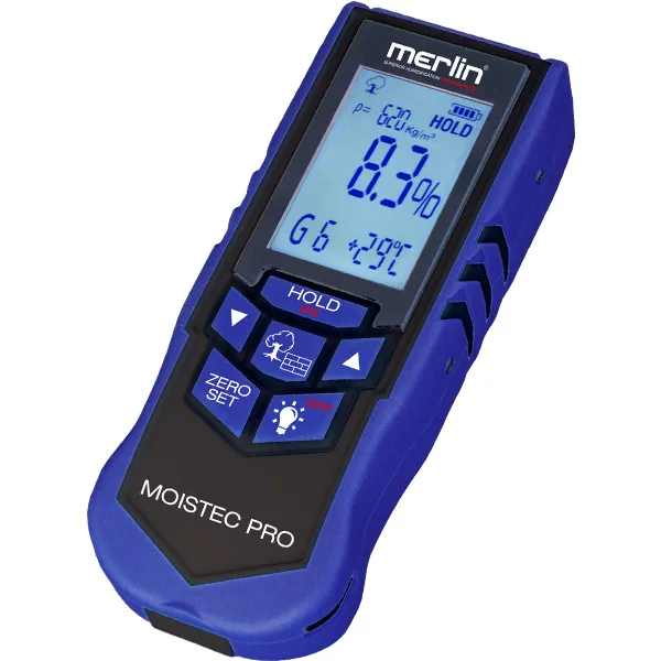merlin MOISTEC PRO - igrometro 2-in-1 non distruttivo entry-level per legno e materiali edili, formato tascabile