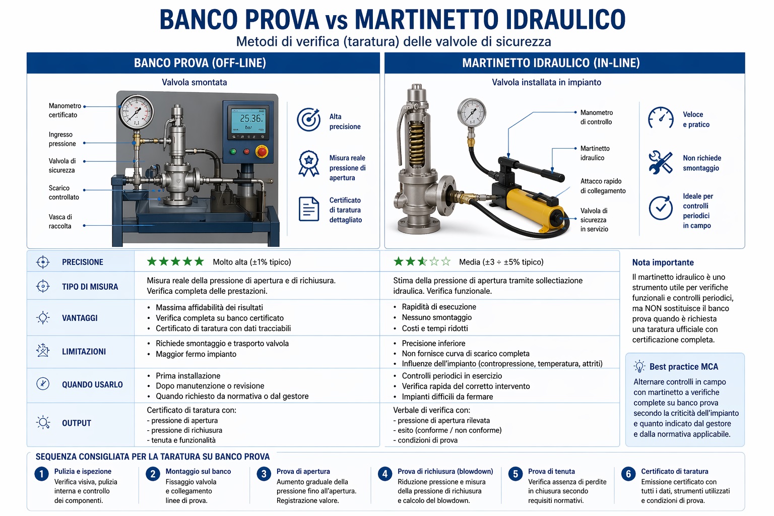 taratura valvola di sicurezza