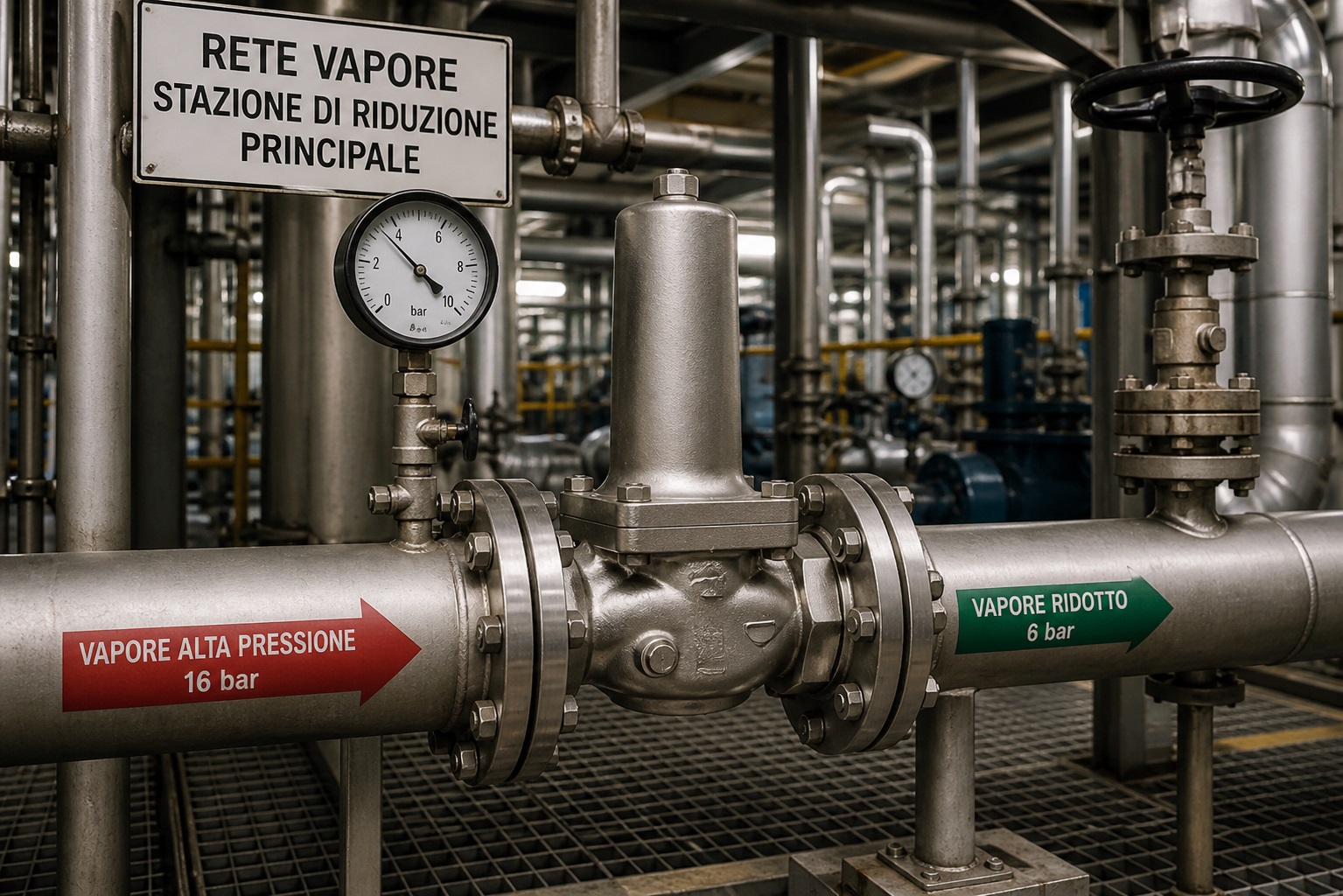 Rete vapore di stabilimento con stazione di riduzione principale
