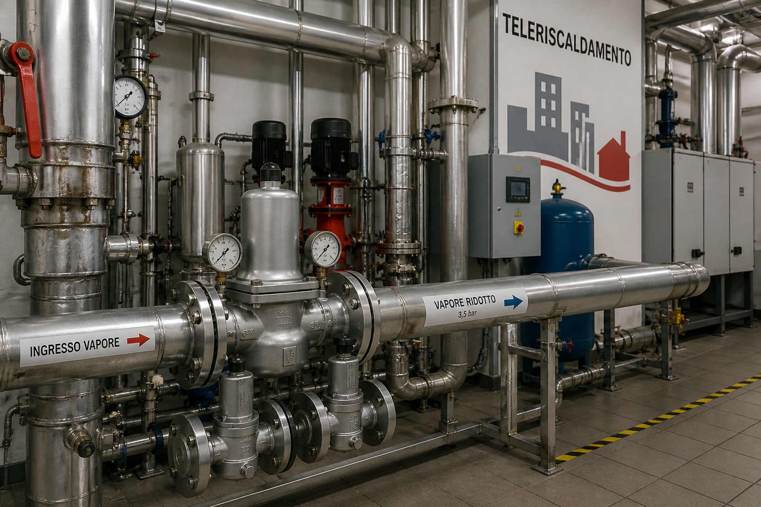 Riduttore vapore per teleriscaldamento e riscaldamento civile